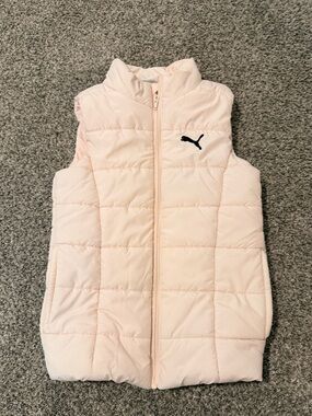 Girls Puma Light Pink Quilted Puffer Vest